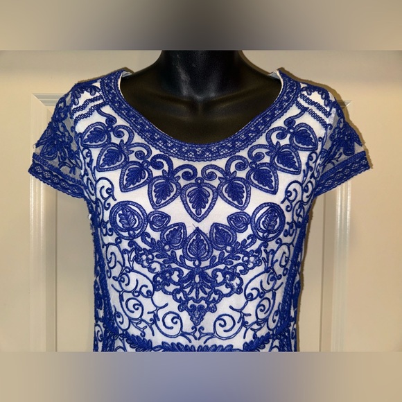 Yoanna Baraschi Blue Pepin Sheath Dress size 4 - Picture 4 of 15